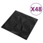 3D-Wandpaneele 48 Stk. 50x50 cm Diamant Schwarz 12 m² 3D-Wandpaneele 48 Stk. 50x50 cm Diamant Schwarz 12 m²