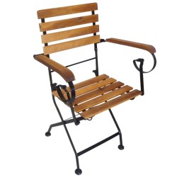 Klappbare Gartenstühle 4 Stk. Stahl und Massivholz Akazie