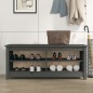 Schuhbank Grau 110x38x45,5 cm Massivholz Kiefer Schuhbank Grau 110x38x45,5 cm Massivholz Kiefer