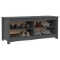 Schuhbank Grau 110x38x45,5 cm Massivholz Kiefer Schuhbank Grau 110x38x45,5 cm Massivholz Kiefer