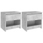 Nachttische 2 Stk. Betongrau 40x30x39 cm Holzwerkstoff Nachttische 2 Stk. Betongrau 40x30x39 cm Holzwerkstoff
