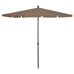 Sonnenschirm mit Mast 210x140 cm Taupe