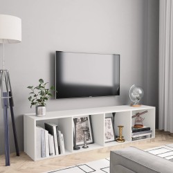 vidaXL Bücherregal/TV-Schrank Weiß 143×30×36 cm