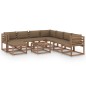 9-tlg. Garten-Lounge-Set mit Kissen Taupe 9-tlg. Garten-Lounge-Set mit Kissen Taupe