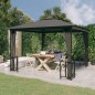 Pavillon mit Seitenwänden & Doppeldach 3x3 m Anthrazit Pavillon mit Seitenwänden & Doppeldach 3x3 m Anthrazit