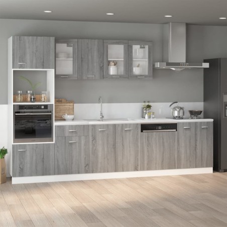 vidaXL Hängeschrank Glas Grau Sonoma 80x31x60 cm Holzwerkstoff