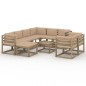 10-tlg. Garten-Lounge-Set mit Kissen Beige 10-tlg. Garten-Lounge-Set mit Kissen Beige