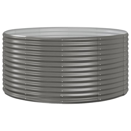vidaXL Hochbeet Grau 140x140x68 cm Pulverbeschichteter Stahl