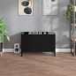 Plattenschrank Schwarz 74,5x38x48 cm Holzwerkstoff Plattenschrank Schwarz 74,5x38x48 cm Holzwerkstoff