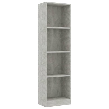 vidaXL Bücherregal 4 Fächer Betongrau 40x24x142 cm Holzwerkstoff