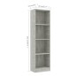 vidaXL Bücherregal 4 Fächer Betongrau 40x24x142 cm Holzwerkstoff vidaXL Bücherregal 4 Fächer Betongrau 40x24x142 cm Holzwerkstoff