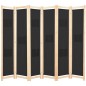 6-teiliger Raumteiler Schwarz 240 x 170 x 4 cm Stoff 6-teiliger Raumteiler Schwarz 240 x 170 x 4 cm Stoff