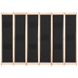 6-teiliger Raumteiler Schwarz 240 x 170 x 4 cm Stoff 6-teiliger Raumteiler Schwarz 240 x 170 x 4 cm Stoff