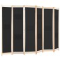 6-teiliger Raumteiler Schwarz 240 x 170 x 4 cm Stoff 6-teiliger Raumteiler Schwarz 240 x 170 x 4 cm Stoff