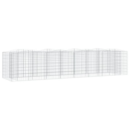 Gabionen-Hochbeet mit Hochbogen 400x100x100 cm Verzinktes Eisen