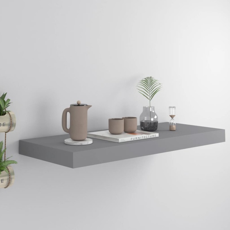 vidaXL Schweberegal Grau 60x23,5x3,8 cm MDF vidaXL Schweberegal Grau 60x23,5x3,8 cm MDF