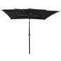 Sonnenschirm mit Aluminium-Mast 3-lagig Schwarz 2,5x2,5 m Sonnenschirm mit Aluminium-Mast 3-lagig Schwarz 2,5x2,5 m
