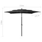 Sonnenschirm mit Aluminium-Mast 3-lagig Schwarz 2,5x2,5 m Sonnenschirm mit Aluminium-Mast 3-lagig Schwarz 2,5x2,5 m