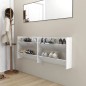 Wand-Schuhschränke 2 Stk. Hochglanz-Weiß 80x18x60cm Wand-Schuhschränke 2 Stk. Hochglanz-Weiß 80x18x60cm