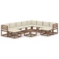 11-tlg. Garten-Lounge-Set mit Kissen Creme 11-tlg. Garten-Lounge-Set mit Kissen Creme
