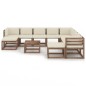 11-tlg. Garten-Lounge-Set mit Kissen Creme 11-tlg. Garten-Lounge-Set mit Kissen Creme