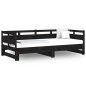 vidaXL Tagesbett Ausziehbar Schwarz Massivholz Kiefer 2x(90x190) cm vidaXL Tagesbett Ausziehbar Schwarz Massivholz Kiefer 2x(90x190) cm