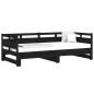 vidaXL Tagesbett Ausziehbar Schwarz Massivholz Kiefer 2x(90x190) cm vidaXL Tagesbett Ausziehbar Schwarz Massivholz Kiefer 2x(90x190) cm
