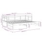 vidaXL Tagesbett Ausziehbar Schwarz Massivholz Kiefer 2x(90x190) cm vidaXL Tagesbett Ausziehbar Schwarz Massivholz Kiefer 2x(90x190) cm