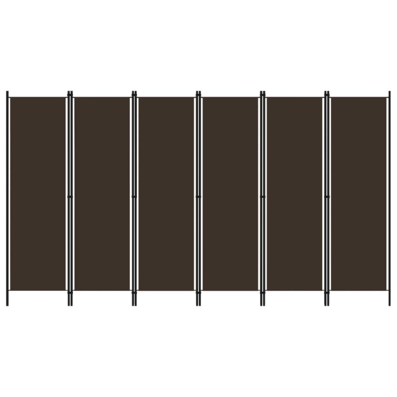 6-tlg. Raumteiler Braun 300x180 cm 6-tlg. Raumteiler Braun 300x180 cm