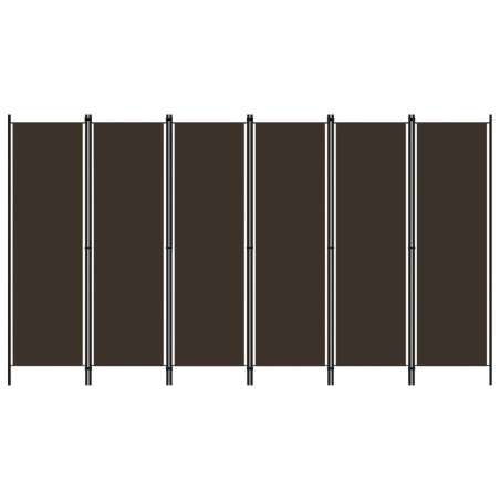 6-tlg. Raumteiler Braun 300x180 cm