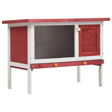 Kaninchenstall 1 Ebene Rot Holz