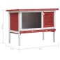 Kaninchenstall 1 Ebene Rot Holz Kaninchenstall 1 Ebene Rot Holz