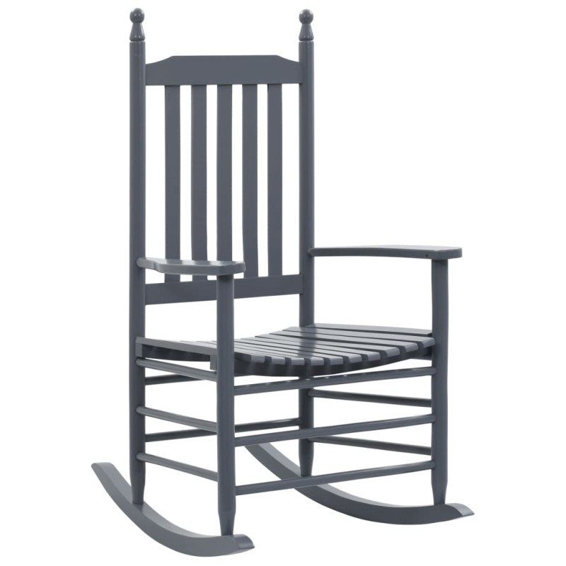 Schaukelstuhl mit gebogener Sitzfläche Grau Pappelholz Schaukelstuhl mit gebogener Sitzfläche Grau Pappelholz