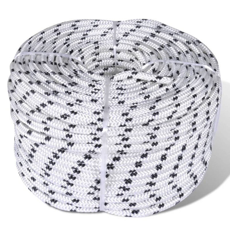 Geflochtenes Tauwerk Bootsleine Polyester 12 mm x 50 m Geflochtenes Tauwerk Bootsleine Polyester 12 mm x 50 m
