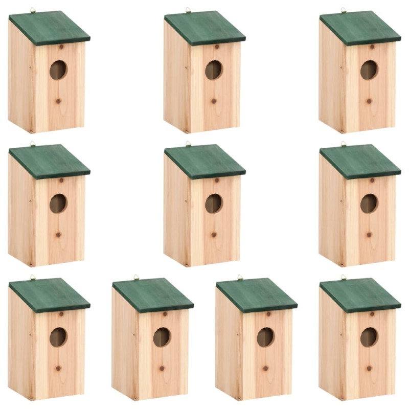 vidaXL Vogelhäuser 10 Stk. Tanne Massivholz 12x12x22 cm vidaXL Vogelhäuser 10 Stk. Tanne Massivholz 12x12x22 cm