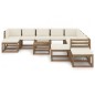 12-tlg. Garten-Lounge-Set mit Kissen Creme 12-tlg. Garten-Lounge-Set mit Kissen Creme