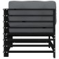 vidaXL Ecksofa mit Kissen Schwarz Massivholz Kiefer vidaXL Ecksofa mit Kissen Schwarz Massivholz Kiefer