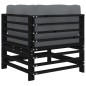vidaXL Ecksofa mit Kissen Schwarz Massivholz Kiefer vidaXL Ecksofa mit Kissen Schwarz Massivholz Kiefer