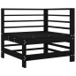 vidaXL Ecksofa mit Kissen Schwarz Massivholz Kiefer vidaXL Ecksofa mit Kissen Schwarz Massivholz Kiefer