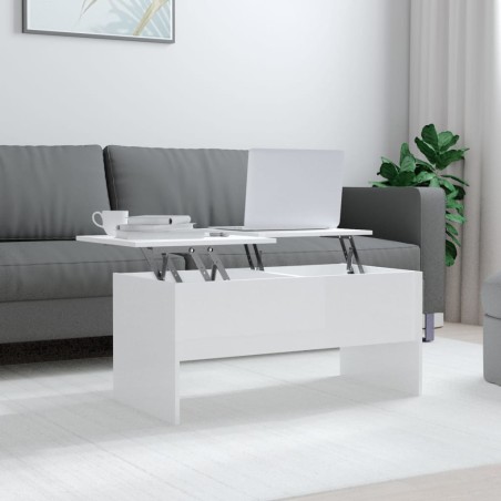 vidaXL Couchtisch Hochglanz-Weiß 102x50,5x46,5 cm Holzwerkstoff