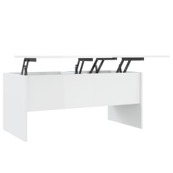 vidaXL Couchtisch Hochglanz-Weiß 102x50,5x46,5 cm Holzwerkstoff