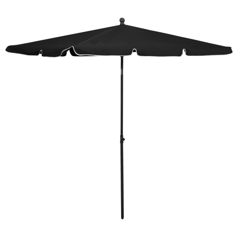 vidaXL Sonnenschirm mit Mast 210x140 cm Schwarz vidaXL Sonnenschirm mit Mast 210x140 cm Schwarz