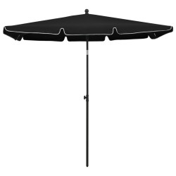 vidaXL Sonnenschirm mit Mast 210x140 cm Schwarz