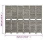 6-tlg. Raumteiler Grau 214x166 cm Massivholz 6-tlg. Raumteiler Grau 214x166 cm Massivholz