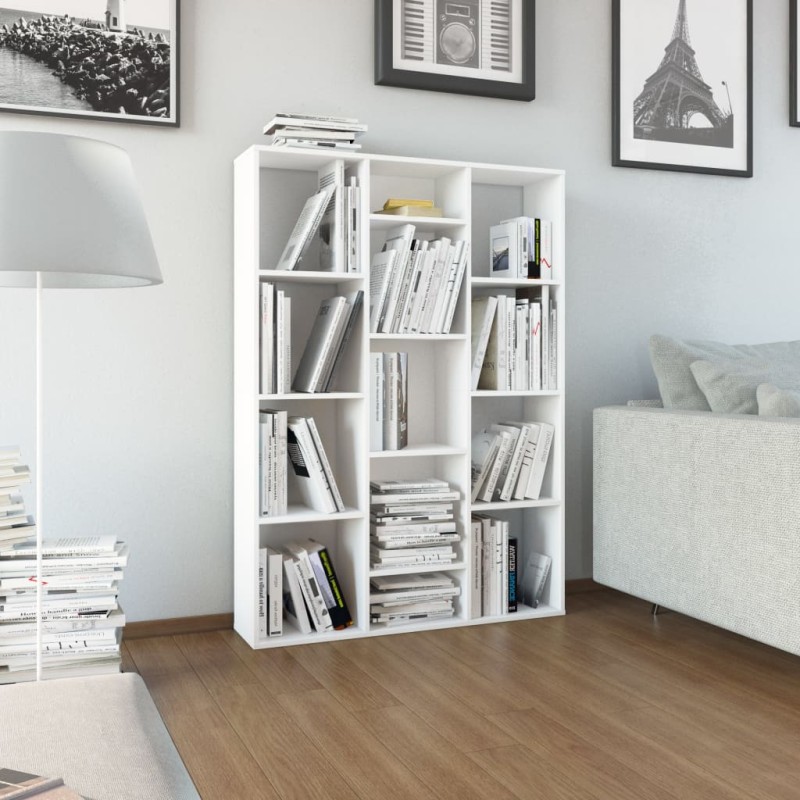 Raumteiler/Bücherregal Weiß 100x24x140 cm Holzwerkstoff Raumteiler/Bücherregal Weiß 100x24x140 cm Holzwerkstoff