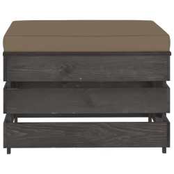 Modulare Ottomane mit Kissen Grau Imprägniertes Holz