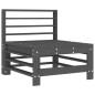 vidaXL Mittelsofa mit Kissen Grau Massivholz Kiefer vidaXL Mittelsofa mit Kissen Grau Massivholz Kiefer