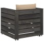 2-tlg. Garten-Lounge-Set mit Kissen Grau Imprägniertes Holz 2-tlg. Garten-Lounge-Set mit Kissen Grau Imprägniertes Holz