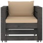 2-tlg. Garten-Lounge-Set mit Kissen Grau Imprägniertes Holz 2-tlg. Garten-Lounge-Set mit Kissen Grau Imprägniertes Holz