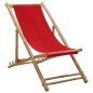 Liegestuhl Bambus und Canvas Rot Liegestuhl Bambus und Canvas Rot